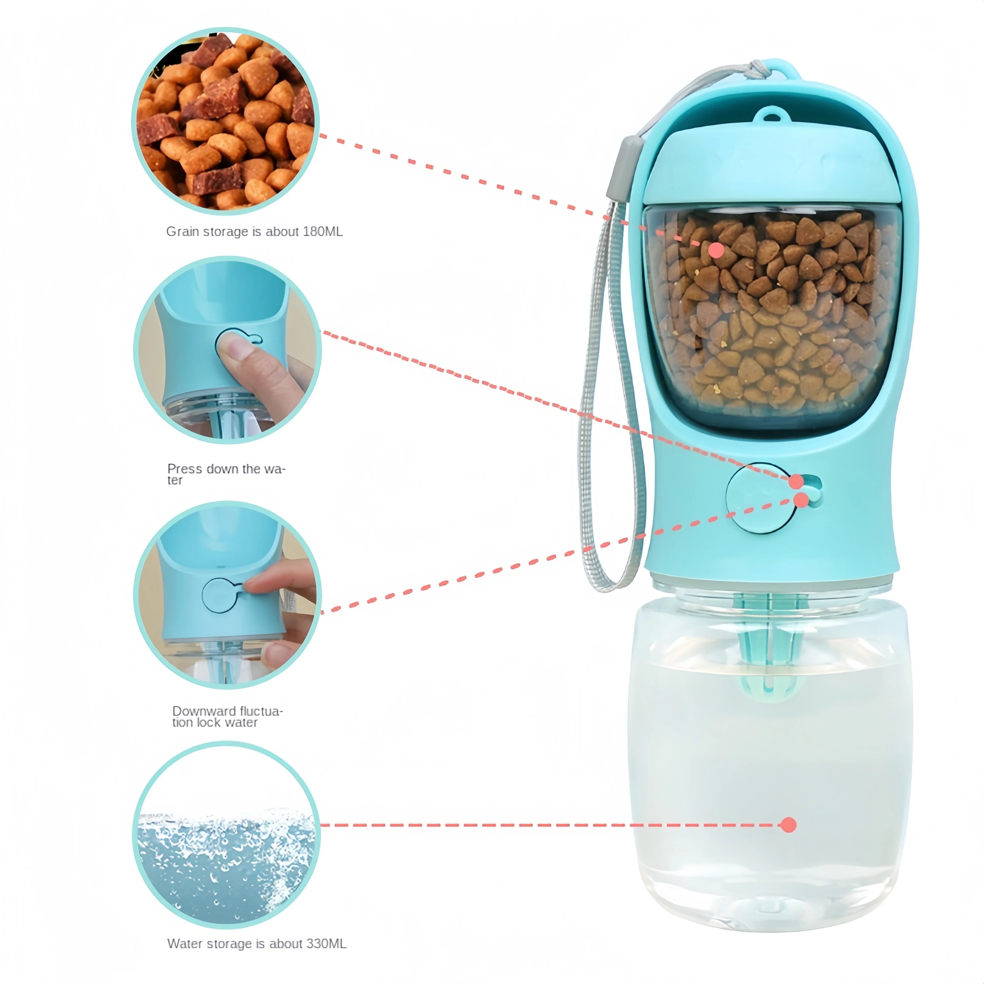 Portable Dog & Cat Water Bottle – 2-in-1 Travel Water & Food Container for Pets 🐶🐱