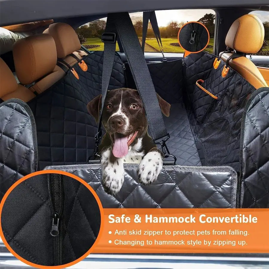 Dog Car Seat Cover – Waterproof Hammock with Mesh Window & Side Protection 🚗🐶