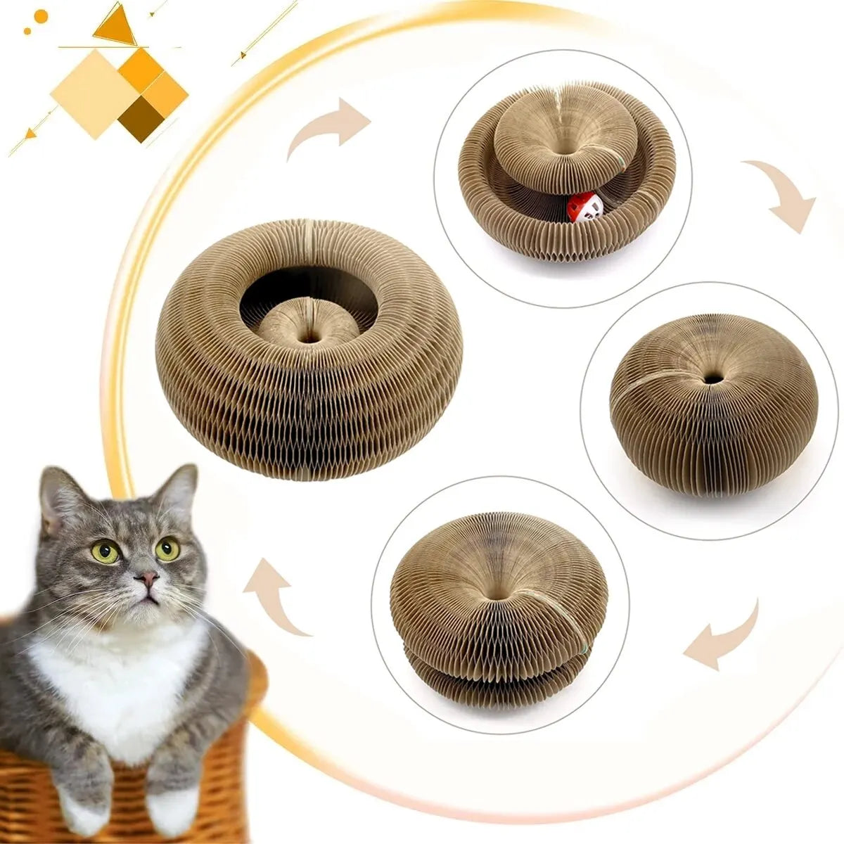 Magic Cat Scratch Organ Board – Interactive Cat Toy with Ball & Claw Grinding Scratcher 🐱🎾