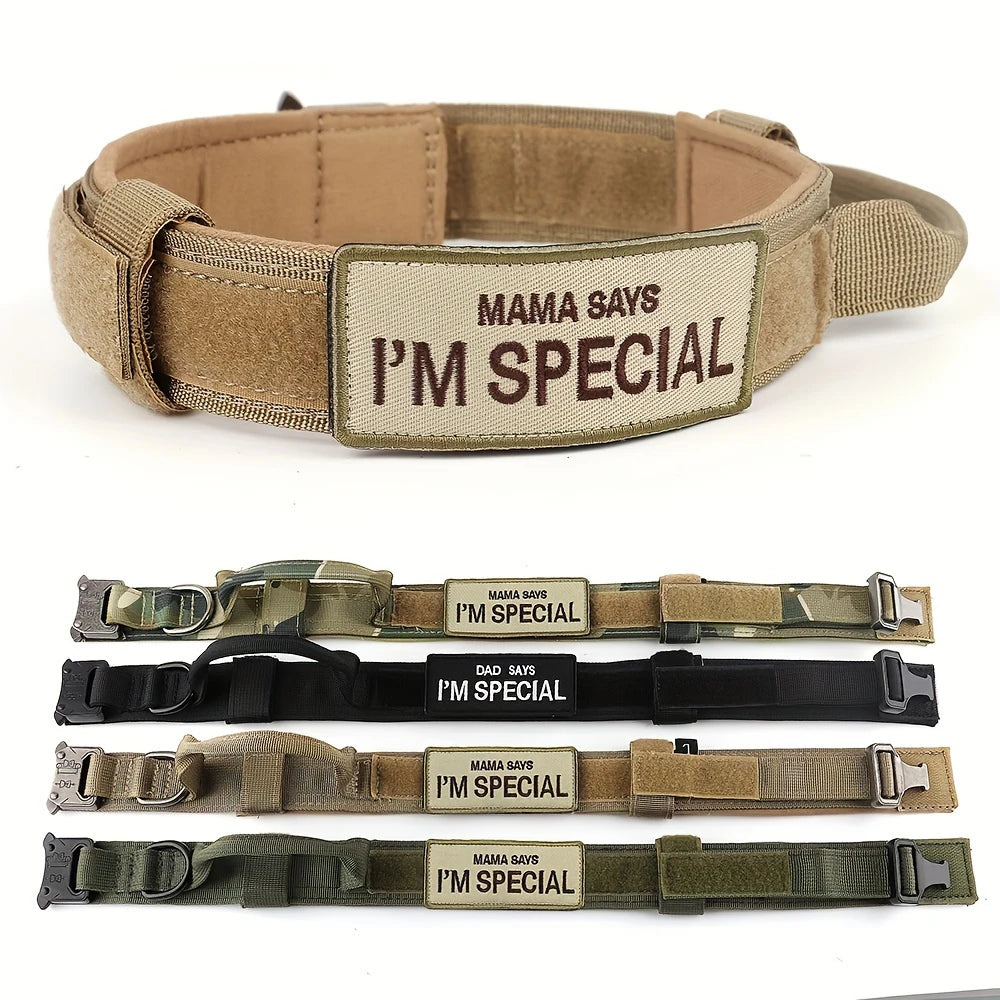 Heavy-Duty Tactical Dog Collar – Military-Grade K9 Collar with Handle for Training & Outdoor Adventures 🐕🎖️