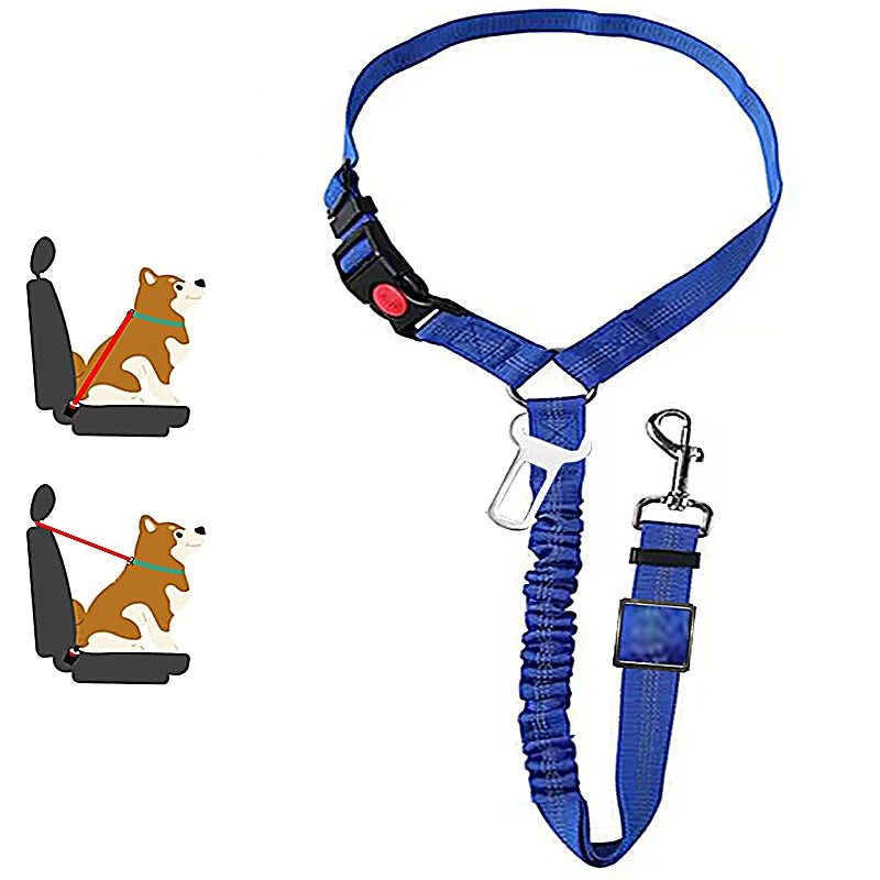 Solid Two-in-one Dog Harness Leash Pet Car Seat Belt